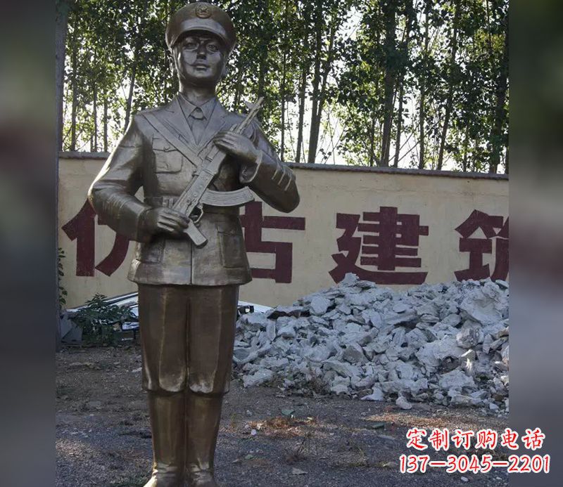 哈尔滨精美纪念,战士铜雕——中领雕塑