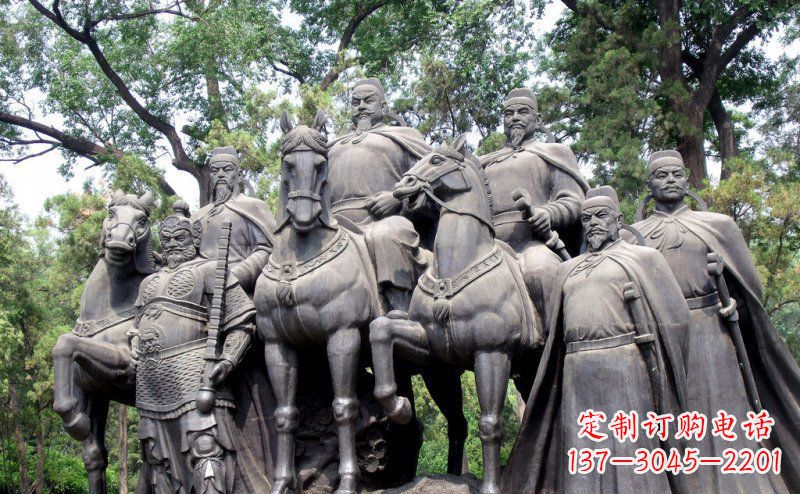 哈尔滨李世民领兵名人铜雕,永久流传霸业辉煌