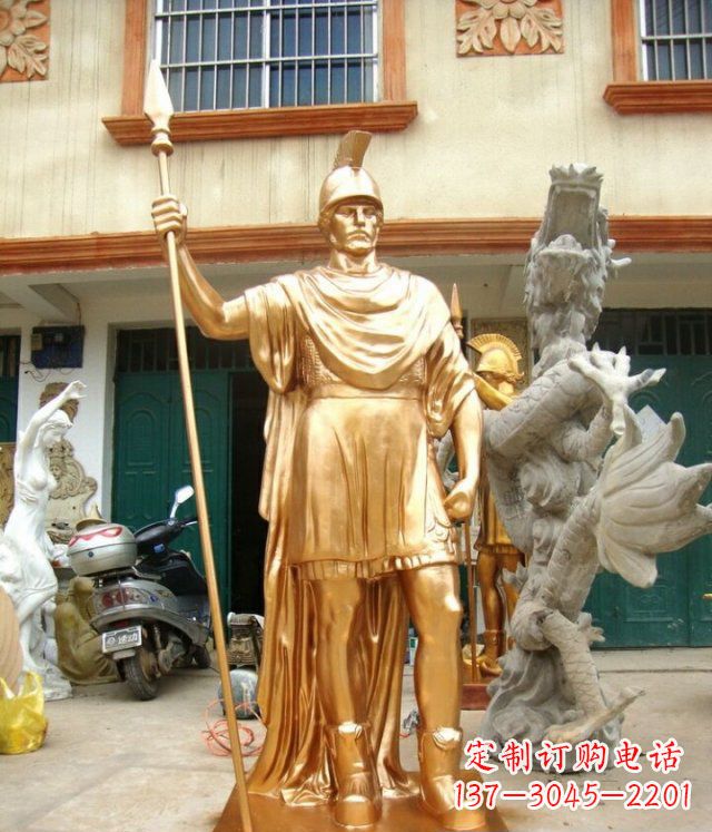 哈尔滨罗马勇士玻璃钢仿铜马雕塑