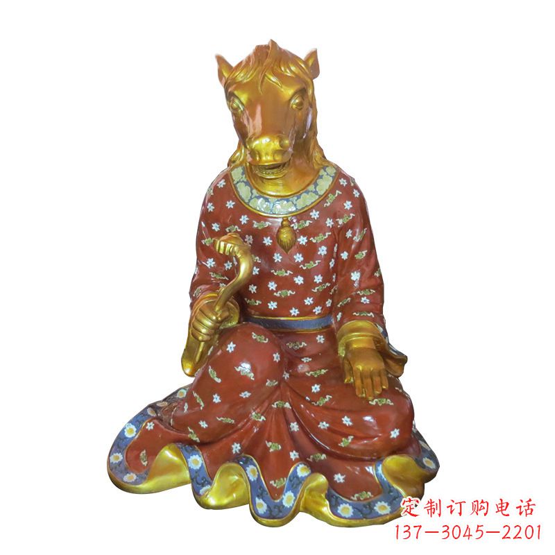 哈尔滨马-玻璃钢彩绘生肖雕塑