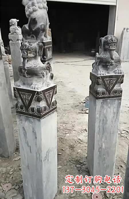 哈尔滨精美的貔貅栓马桩雕塑