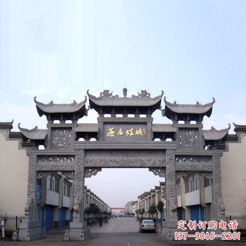 哈尔滨让古典艺术绽放在您的家园中——中领雕塑仿古石雕牌楼