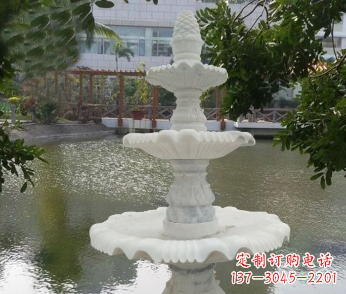 哈尔滨三层喷泉汉白玉公园石雕