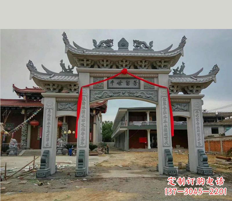 哈尔滨以传统工艺为源的独特牌坊石雕