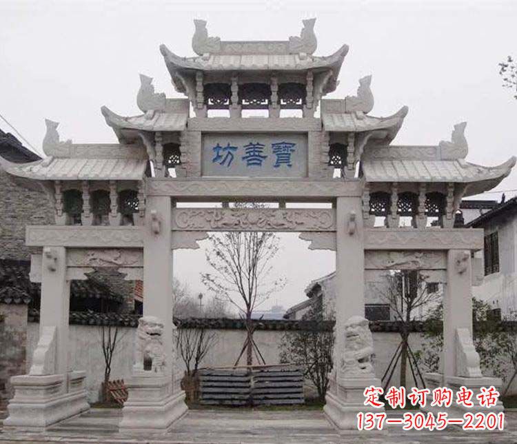 哈尔滨领雕塑:精美石牌坊石雕艺术品