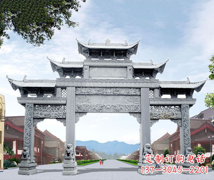 哈尔滨高品质牌坊石雕,为您量身定制