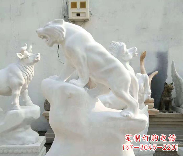哈尔滨中领雕塑:汉白玉老虎雕塑