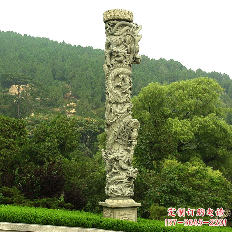 哈尔滨中领雕塑:大气雄伟的石雕龙柱