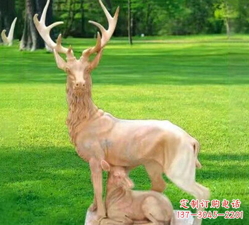 哈尔滨石雕鹿动物雕塑