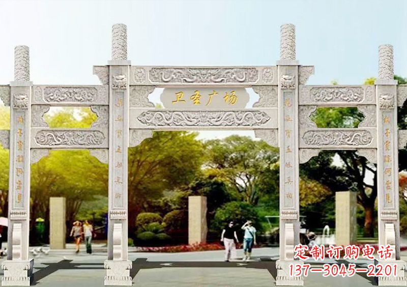 哈尔滨石雕牌坊雕塑,尊贵而独特