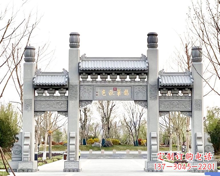 哈尔滨装饰你的屋外,选择领雕塑的石雕牌坊