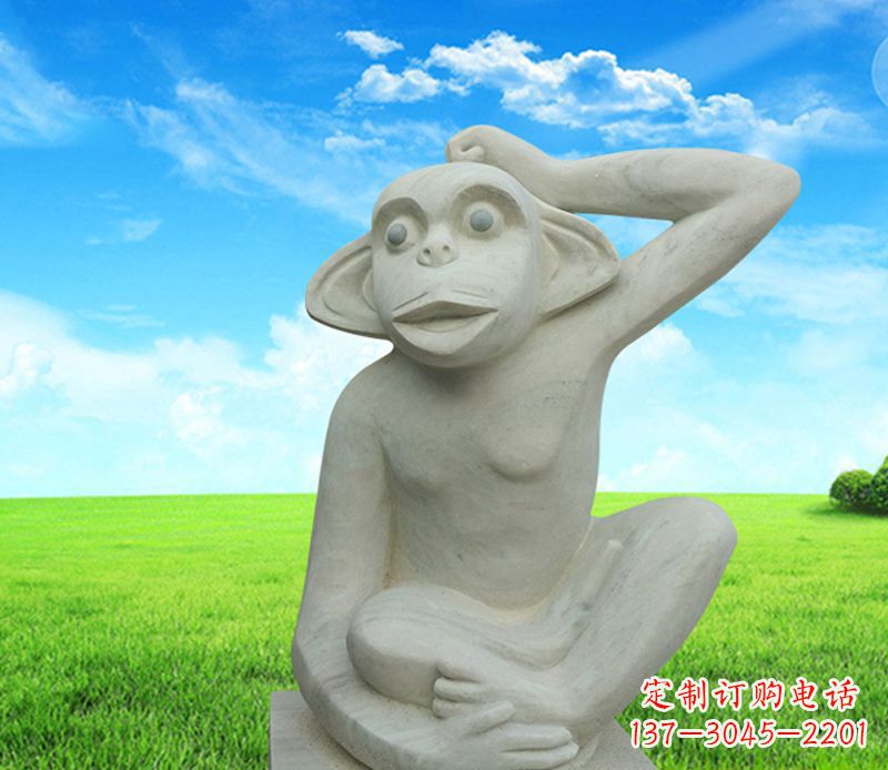哈尔滨石雕小猴子