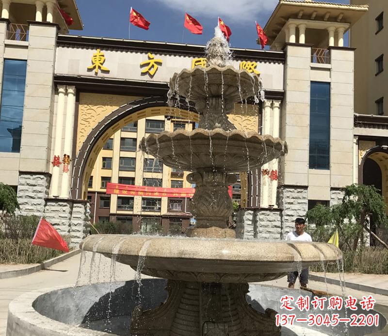 哈尔滨石雕小区大型喷泉雕塑