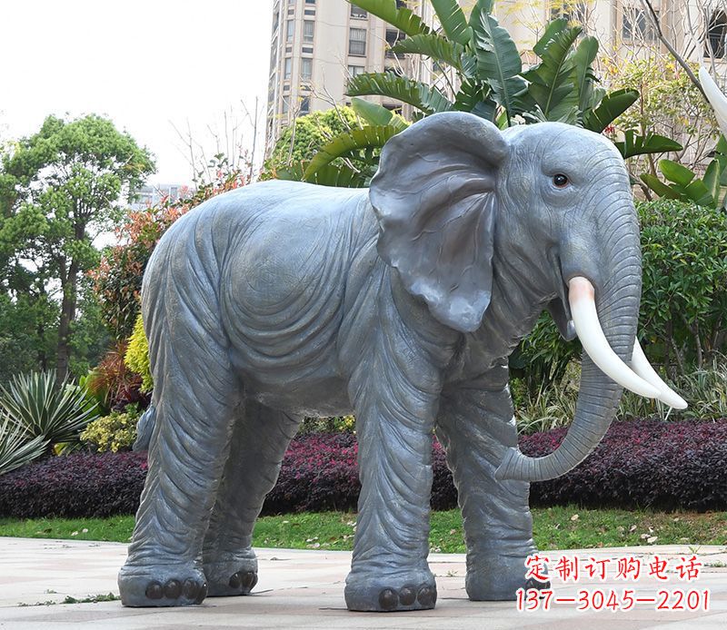 哈尔滨石雕小区动物大象