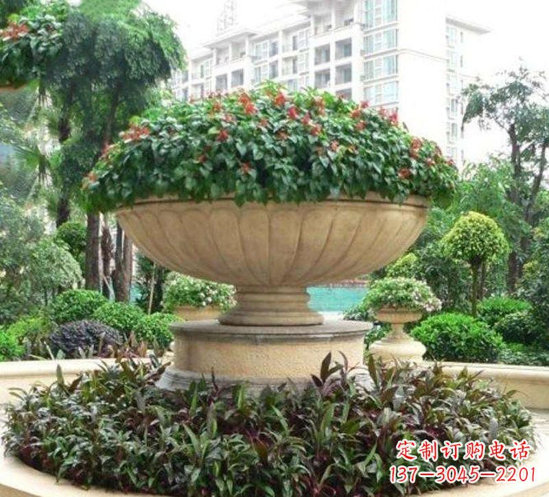 哈尔滨石雕小区花盆