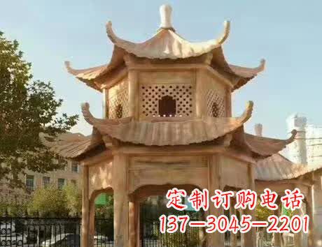 哈尔滨石雕小区景观双层凉亭