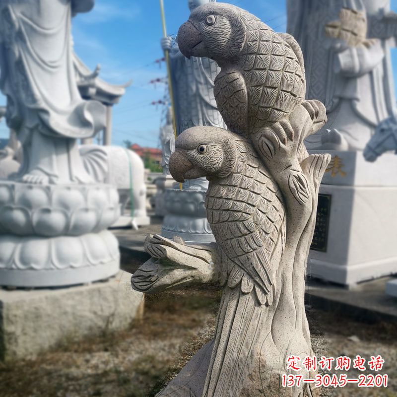 哈尔滨石雕鹦鹉景观雕塑摆件