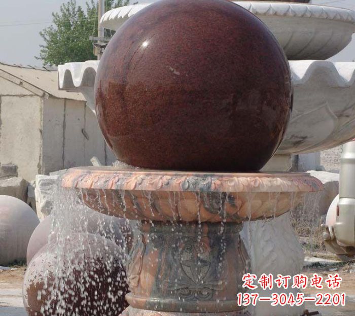 哈尔滨石来运转小型风水球喷泉石雕