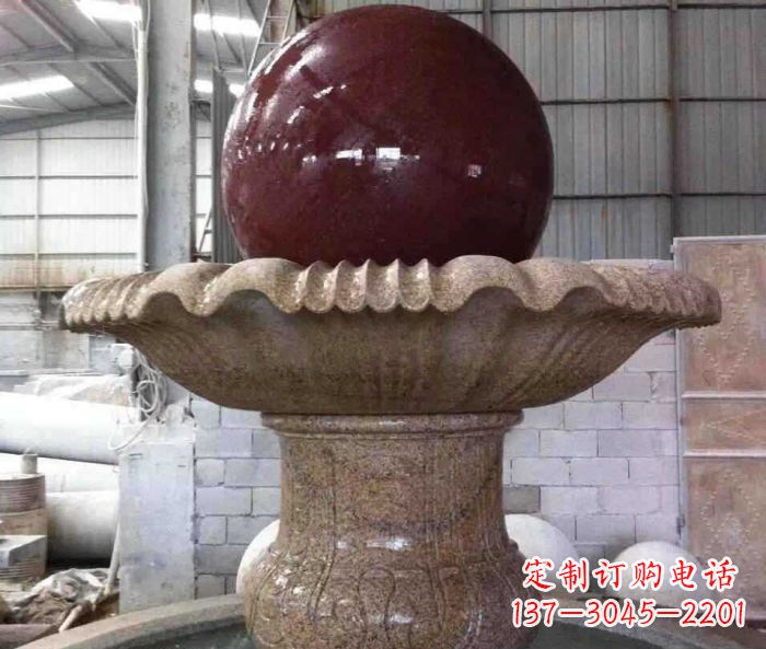 哈尔滨石来运转小型风水球喷泉石雕 (2)
