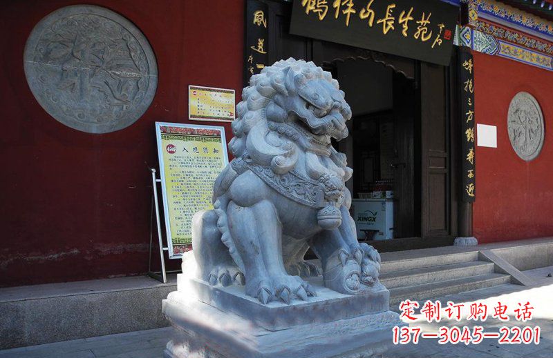 哈尔滨石狮子寺庙门口石雕