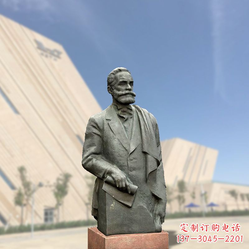 哈尔滨世界名人“黄色炸药”的发明者诺贝尔半身像雕塑