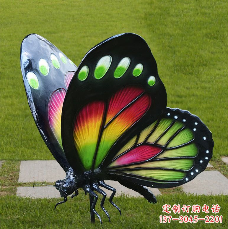 哈尔滨树脂仿真蝴蝶草坪动物昆虫雕塑