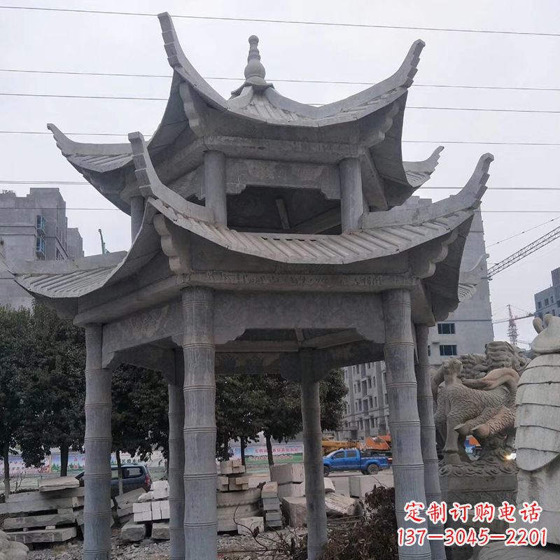 哈尔滨双层八角石雕凉亭