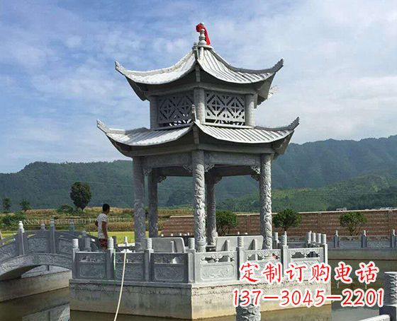哈尔滨双层仿古凉亭石雕_1