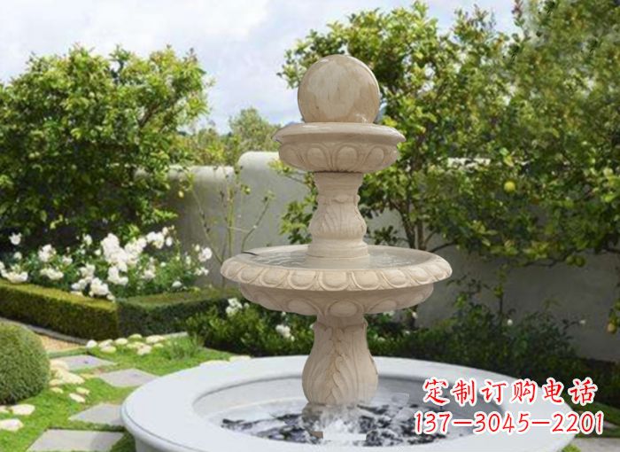 哈尔滨双层风水球喷泉别墅石雕