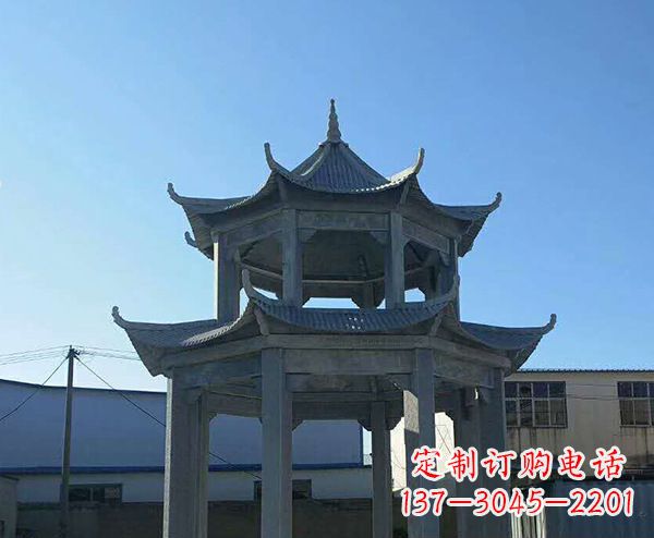 哈尔滨双层仿古石凉亭石雕_1