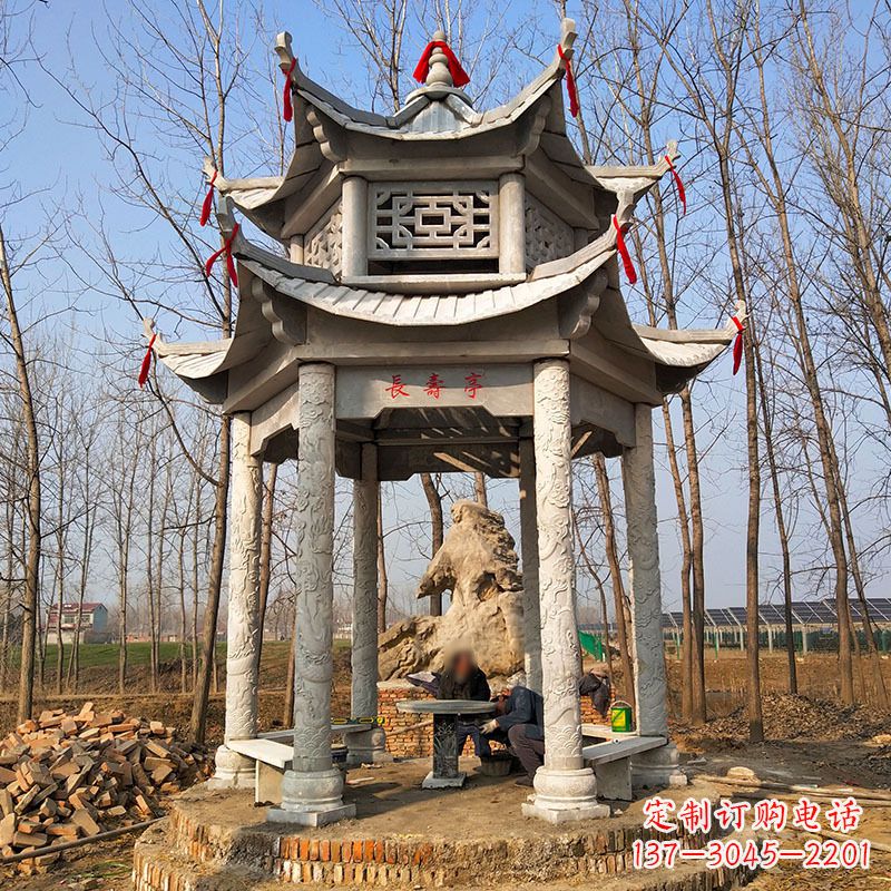 哈尔滨双层六角石凉亭