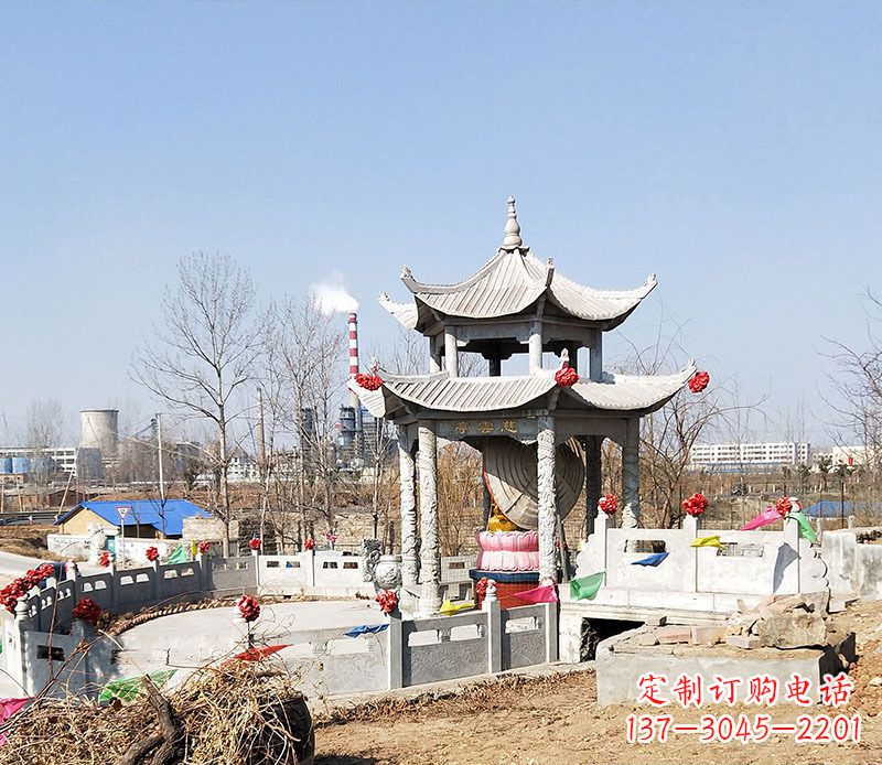 哈尔滨双层石凉亭石雕 (2)