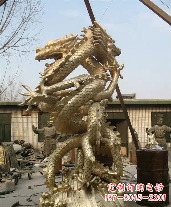 哈尔滨双龙铜雕