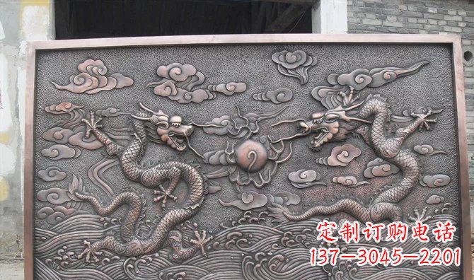 哈尔滨双龙戏珠铸铜壁画铜浮雕