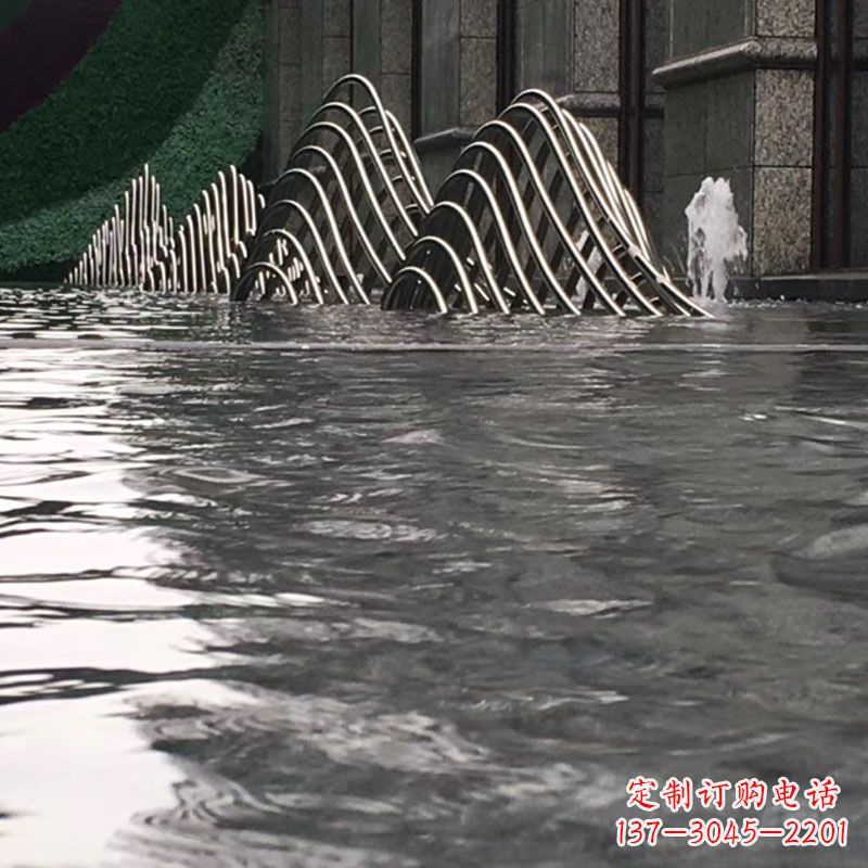 哈尔滨水池水景假山不锈钢
