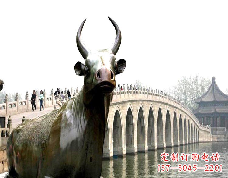 哈尔滨水牛铜雕景观