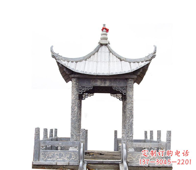 哈尔滨四角仿古石凉亭石雕