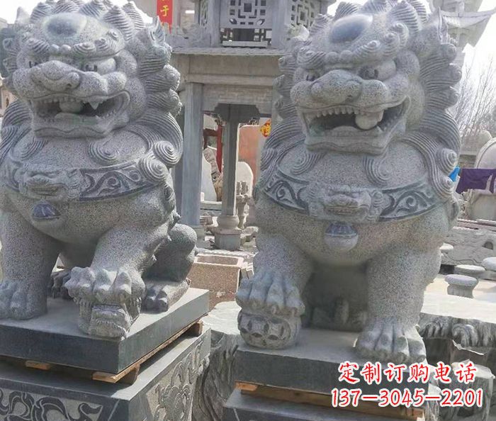 哈尔滨寺庙景观仿古石狮子 (3)
