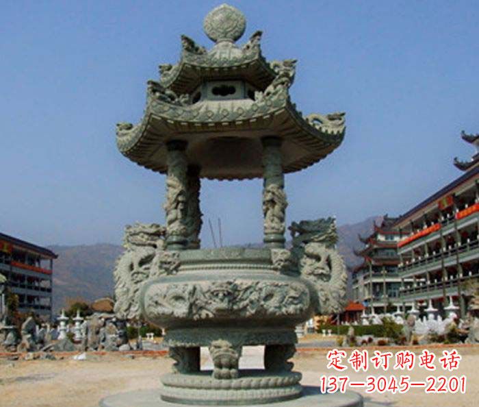 哈尔滨寺庙景观仿古石香炉