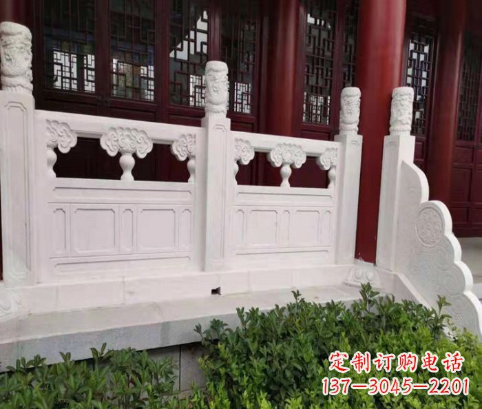 哈尔滨寺庙景观汉白玉石浮雕栏板 (3)