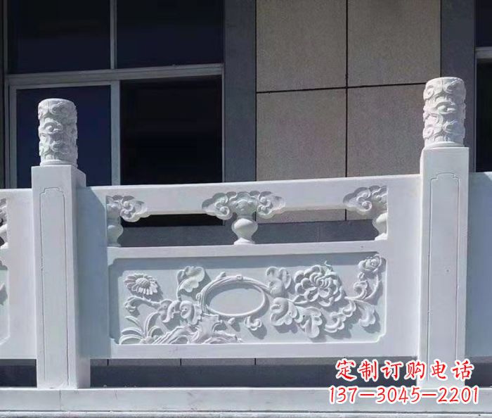 哈尔滨寺庙景观汉白玉石浮雕栏板 (4)