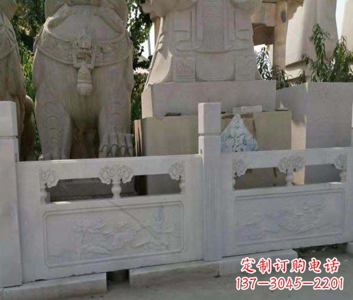 哈尔滨寺庙景观汉白玉石浮雕栏板