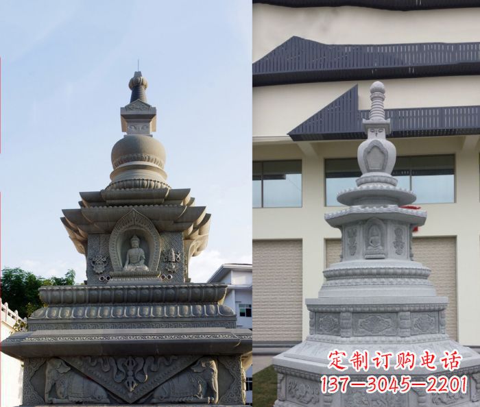 哈尔滨寺庙景观舍利塔石雕 (3)