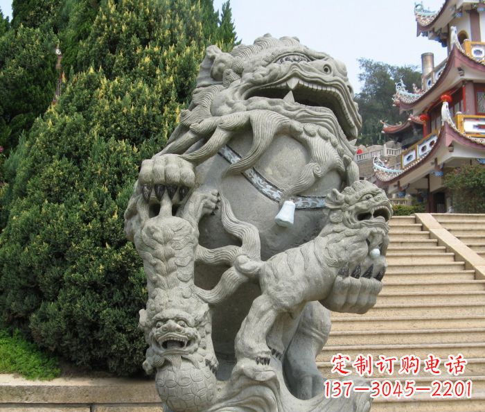 哈尔滨寺庙景观狮子石雕