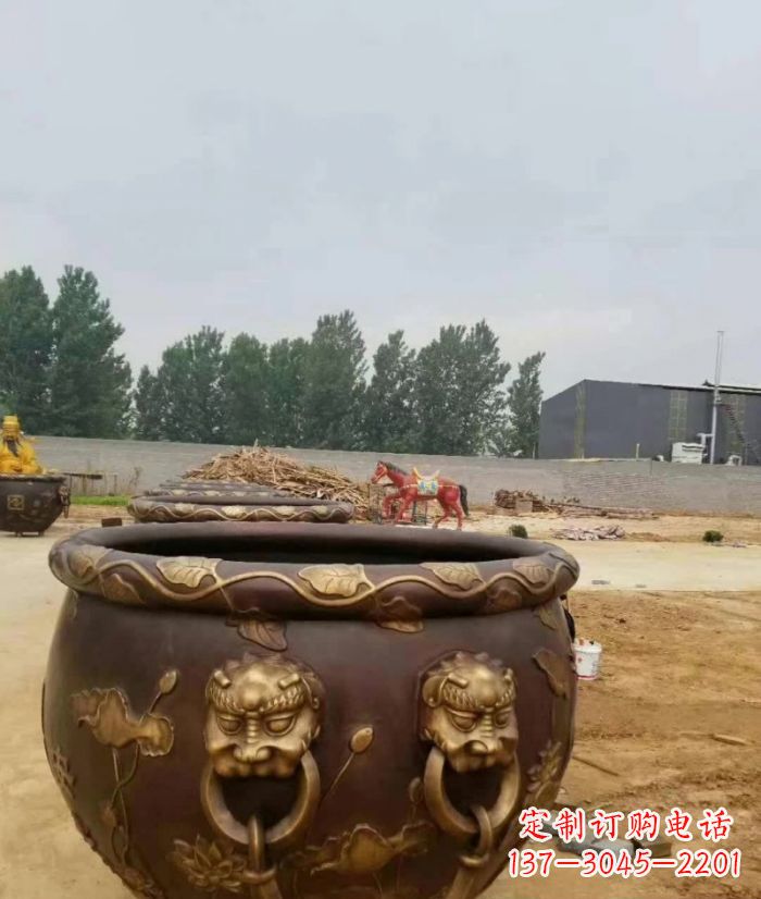 哈尔滨寺庙水缸铜雕 (4)