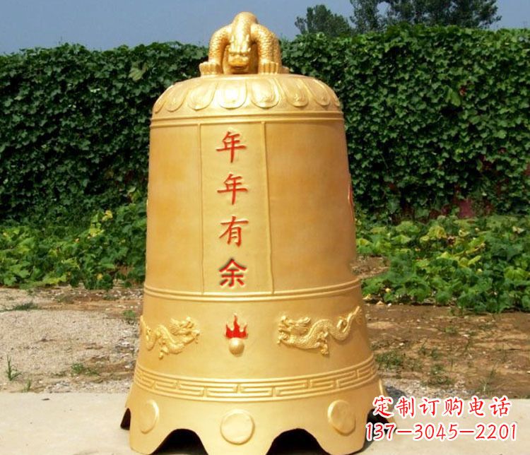 哈尔滨寺庙铜钟雕塑 (2)