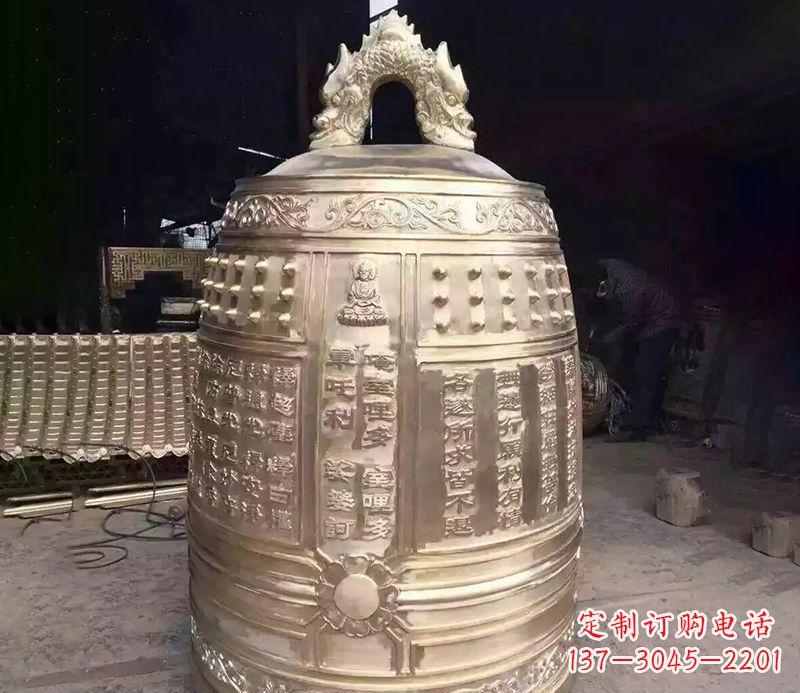 哈尔滨寺庙铜钟雕塑 (3)