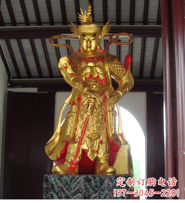 哈尔滨寺庙韦陀菩萨铜雕