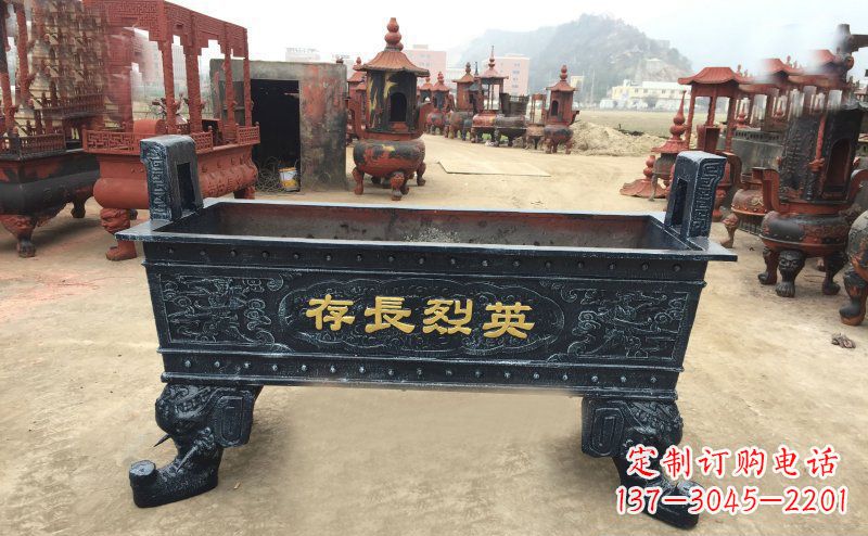 哈尔滨寺庙香炉铜雕 (4)