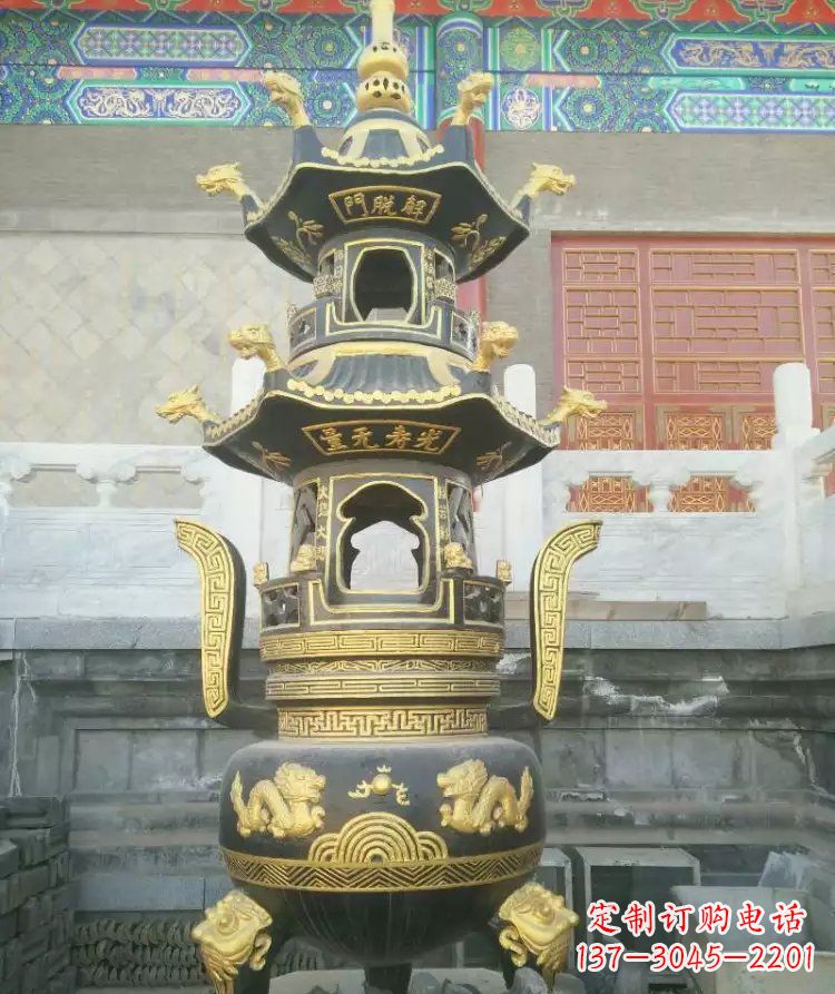哈尔滨寺庙香炉铜雕_1